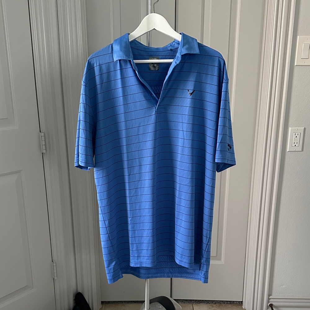 Callaway Striped Blue Polo Golf Shirt